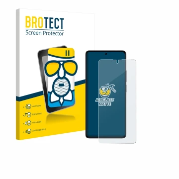 Vorderseite einer Produktverpackung mit dem Markenlogo BROTECT. Daneben ist das Gerät Xiaomi Poco M6 Pro 4G mit dem zugehörige