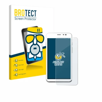 Vorderseite einer Produktverpackung mit dem Markenlogo BROTECT. Daneben ist das Gerät Pax CCV Fly A77 mit dem zugehörigen Disp