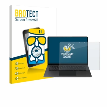 Vorderseite einer Produktverpackung mit dem Markenlogo BROTECT. Daneben ist das Gerät Microsoft Surface Laptop 15