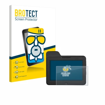 Vorderseite einer Produktverpackung mit dem Markenlogo BROTECT. Daneben ist das Gerät Naviter Omni mit dem zugehörigen Display