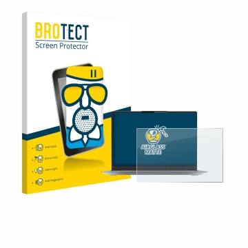 Vorderseite einer Produktverpackung mit dem Markenlogo BROTECT. Daneben ist das Gerät Lenovo ThinkBook 14 Gen 4+ mit dem zugeh
