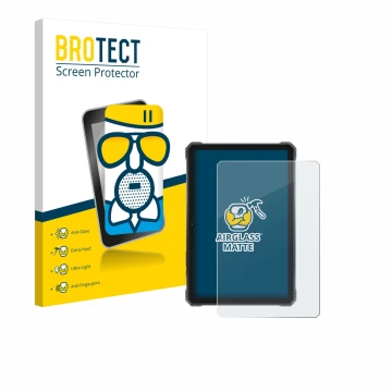 Vorderseite einer Produktverpackung mit dem Markenlogo BROTECT. Daneben ist das Gerät Hotwav R9 Plus mit dem zugehörigen Displ