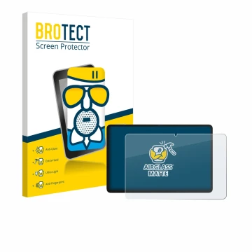 Vorderseite einer Produktverpackung mit dem Markenlogo BROTECT. Daneben ist das Gerät Honor Pad 10 mit dem zugehörigen Display