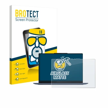 Vorderseite einer Produktverpackung mit dem Markenlogo BROTECT. Daneben ist das Gerät Lenovo Yoga Slim 7 14Q8X9 mit dem zugehö