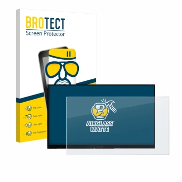 Vorderseite einer Produktverpackung mit dem Markenlogo BROTECT. Daneben ist das Gerät Verbatim PMT-15 mit dem zugehörigen Disp