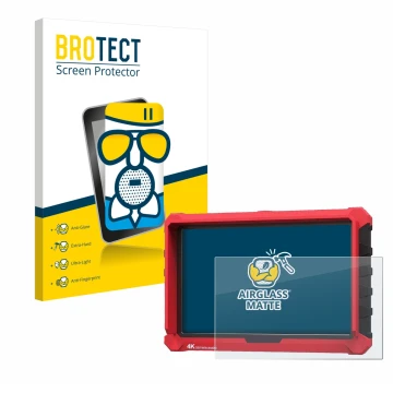 Vorderseite einer Produktverpackung mit dem Markenlogo BROTECT. Daneben ist das Gerät Lilliput A7s 7