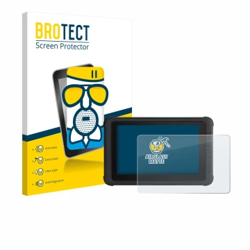 Vorderseite einer Produktverpackung mit dem Markenlogo BROTECT. Daneben ist das Gerät Webfleet PRO 8475 mit dem zugehörigen Di