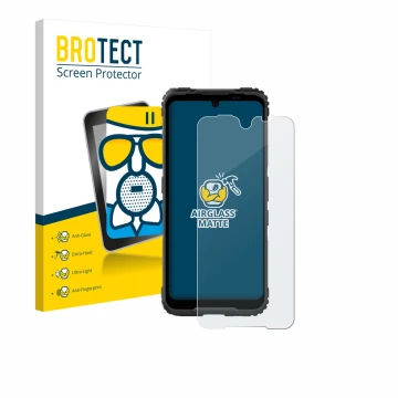 Vorderseite einer Produktverpackung mit dem Markenlogo BROTECT. Daneben ist das Gerät Hammer Blade 5G mit dem zugehörigen Disp