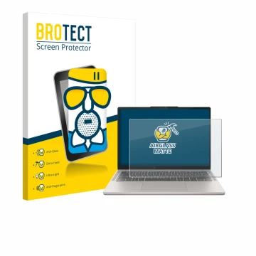 Vorderseite einer Produktverpackung mit dem Markenlogo BROTECT. Daneben ist das Gerät Lenovo Chromebook Plus 14 mit dem zugehö