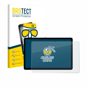 Vorderseite einer Produktverpackung mit dem Markenlogo BROTECT. Daneben ist das Gerät Doogee Tab G6 mit dem zugehörigen Displa