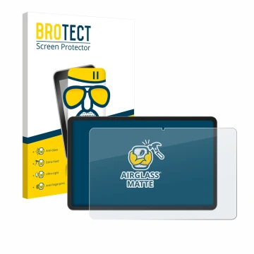 Vorderseite einer Produktverpackung mit dem Markenlogo BROTECT. Daneben ist das Gerät Doogee V Pad 12