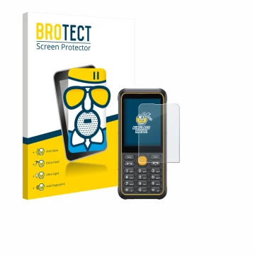 Vorderseite einer Produktverpackung mit dem Markenlogo BROTECT. Daneben ist das Gerät Ulefone Armor Mini 4 mit dem zugehörigen