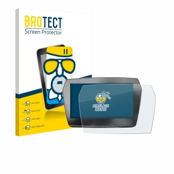 Vorderseite einer Produktverpackung mit dem Markenlogo BROTECT. Daneben ist das Gerät Voge 625 2025 mit dem zugehörigen Displa