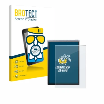 Vorderseite einer Produktverpackung mit dem Markenlogo BROTECT. Daneben ist das Gerät iflytek Ainote Air 2 mit dem zugehörigen