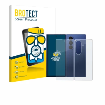 Vorderseite einer Produktverpackung mit dem Markenlogo BROTECT. Daneben ist das Gerät Samsung Galaxy Z Fold 7 (Display+Rücksei