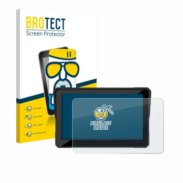 Vorderseite einer Produktverpackung mit dem Markenlogo BROTECT. Daneben ist das Gerät Carpuride W702S Pro 7