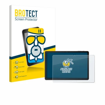 Vorderseite einer Produktverpackung mit dem Markenlogo BROTECT. Daneben ist das Gerät VALE Tablet V11E LTE mit dem zugehörigen