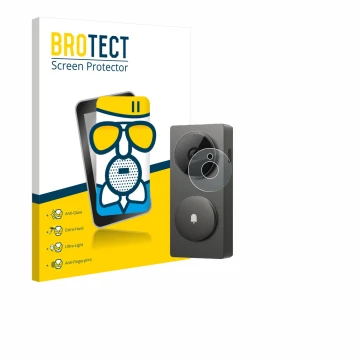 Vorderseite einer Produktverpackung mit dem Markenlogo BROTECT. Daneben ist das Gerät Aqara Hub G410 mit dem zugehörigen Displ