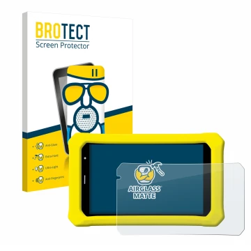 Vorderseite einer Produktverpackung mit dem Markenlogo BROTECT. Daneben ist das Gerät Clementoni Clempad 8