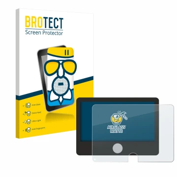 Vorderseite einer Produktverpackung mit dem Markenlogo BROTECT. Daneben ist das Gerät Dynavin D9-DCX Plus Flex - C mit dem zug