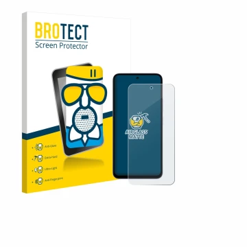 Vorderseite einer Produktverpackung mit dem Markenlogo BROTECT. Daneben ist das Gerät Xiaomi Redmi 15 4G mit dem zugehörigen D