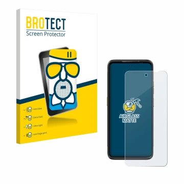 Vorderseite einer Produktverpackung mit dem Markenlogo BROTECT. Daneben ist das Gerät Ulefone Armor 23 Ultra mit dem zugehörig