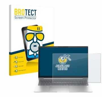 Vorderseite einer Produktverpackung mit dem Markenlogo BROTECT. Daneben ist das Gerät HP EliteBook 6 G1i 13 mit dem zugehörige