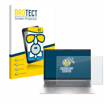 Vorderseite einer Produktverpackung mit dem Markenlogo BROTECT. Daneben ist das Gerät HP EliteBook 6 G1i 14 mit dem zugehörige
