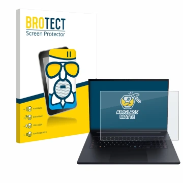 Vorderseite einer Produktverpackung mit dem Markenlogo BROTECT. Daneben ist das Gerät Razer Blade 18 2025 mit dem zugehörigen 