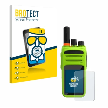 Vorderseite einer Produktverpackung mit dem Markenlogo BROTECT. Daneben ist das Gerät Talkpod N58 Plus mit dem zugehörigen Dis