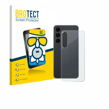 Vorderseite einer Produktverpackung mit dem Markenlogo BROTECT. Daneben ist das Gerät Samsung Galaxy S25 FE Enterprise Edition