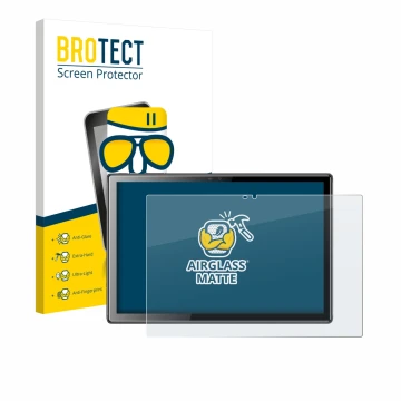 Vorderseite einer Produktverpackung mit dem Markenlogo BROTECT. Daneben ist das Gerät Tibuta A10 10.1