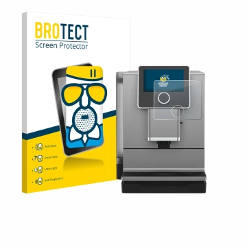 Vorderseite einer Produktverpackung mit dem Markenlogo BROTECT. Daneben ist das Gerät Nivona NICR 970 mit dem zugehörigen Disp