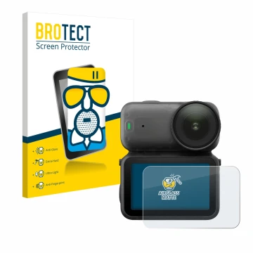 Vorderseite einer Produktverpackung mit dem Markenlogo BROTECT. Daneben ist das Gerät DJI Osmo Nano mit dem zugehörigen Displa