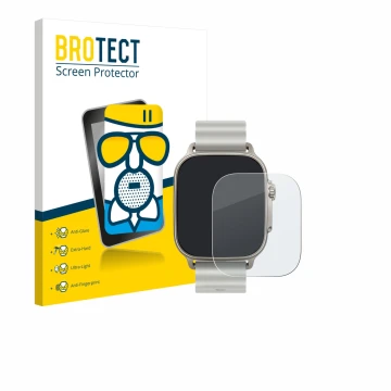 Vorderseite einer Produktverpackung mit dem Markenlogo BROTECT. Daneben ist das Gerät realme Watch 5 mit dem zugehörigen Displ