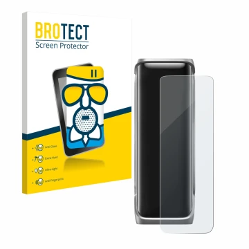 Vorderseite einer Produktverpackung mit dem Markenlogo BROTECT. Daneben ist das Gerät EcoFlow Rapid Pro X mit dem zugehörigen 