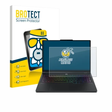 Vorderseite einer Produktverpackung mit dem Markenlogo BROTECT. Daneben ist das Gerät Lenovo Legion Pro 5 Gen 10 16
