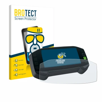 Vorderseite einer Produktverpackung mit dem Markenlogo BROTECT. Daneben ist das Gerät Suzuki DR-Z4S 2025 mit dem zugehörigen D