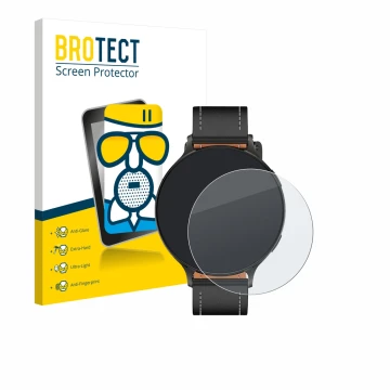 Vorderseite einer Produktverpackung mit dem Markenlogo BROTECT. Daneben ist das Gerät Pireware Nano Smartwatch mit dem zugehör