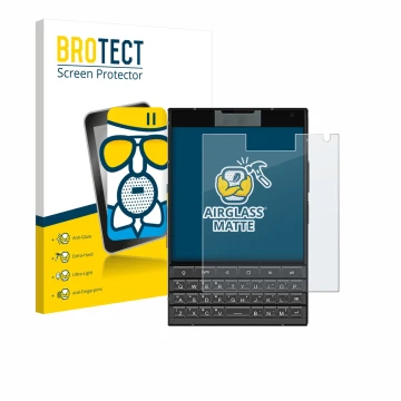 Vorderseite einer Produktverpackung mit dem Markenlogo BROTECT. Daneben ist das Gerät Unihertz Titan 2 mit dem zugehörigen Dis