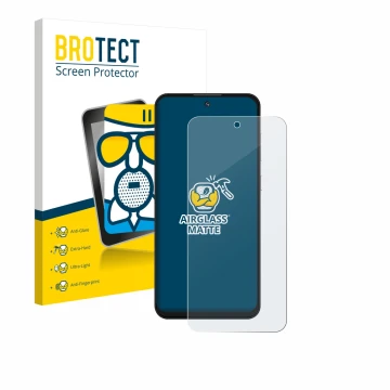 Vorderseite einer Produktverpackung mit dem Markenlogo BROTECT. Daneben ist das Gerät Oukitel C69 mit dem zugehörigen Displays