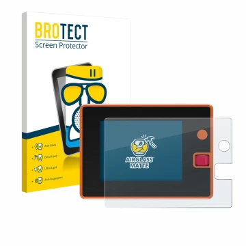 Vorderseite einer Produktverpackung mit dem Markenlogo BROTECT. Daneben ist das Gerät Hota T8 mit dem zugehörigen Displayschut