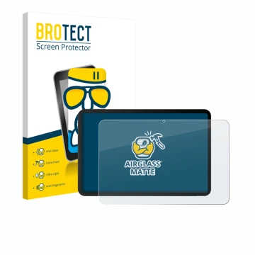 Vorderseite einer Produktverpackung mit dem Markenlogo BROTECT. Daneben ist das Gerät Doogee Tab G6 Max mit dem zugehörigen Di
