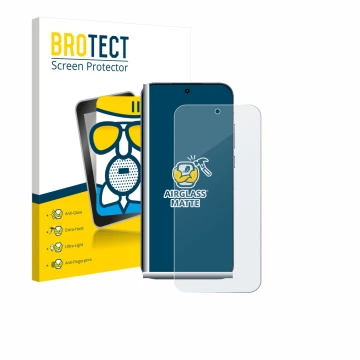 Vorderseite einer Produktverpackung mit dem Markenlogo BROTECT. Daneben ist das Gerät realme GT 8 Pro mit dem zugehörigen Disp