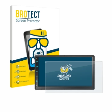 Vorderseite einer Produktverpackung mit dem Markenlogo BROTECT. Daneben ist das Gerät Atoto F7 WE F7G2B7WE 7