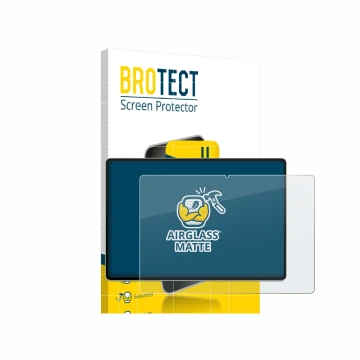 Vorderseite einer Produktverpackung mit dem Markenlogo BROTECT. Daneben ist das Gerät Huawei MatePad 12 X 2025 mit dem zugehör