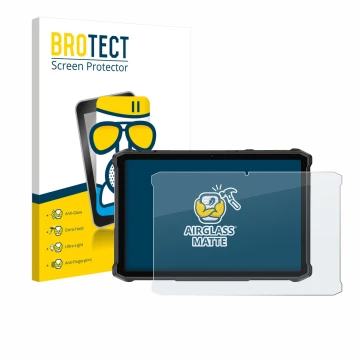 Vorderseite einer Produktverpackung mit dem Markenlogo BROTECT. Daneben ist das Gerät Ulefone Armor Pad 5 Ultra mit dem zugehö