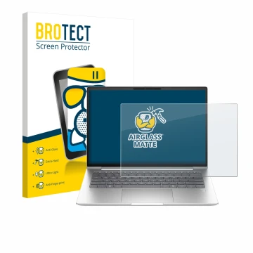 Vorderseite einer Produktverpackung mit dem Markenlogo BROTECT. Daneben ist das Gerät HP ProBook 4 G1a 14