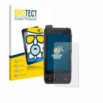 Vorderseite einer Produktverpackung mit dem Markenlogo BROTECT. Daneben ist das Gerät Uniwa F400 mit dem zugehörigen Displaysc