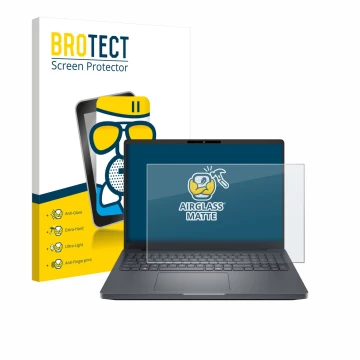 Vorderseite einer Produktverpackung mit dem Markenlogo BROTECT. Daneben ist das Gerät Dell Pro Max 16 Plus mit dem zugehörigen